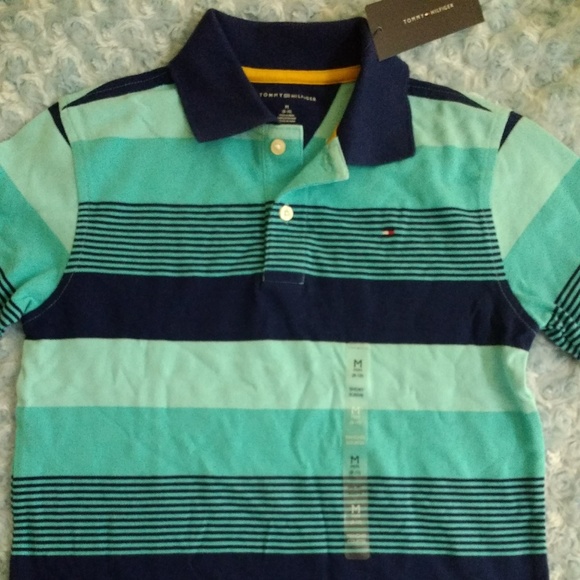 NWT Tommy Hilfiger Boy Polo Shirt (Blue, M) - Picture 1 of 4